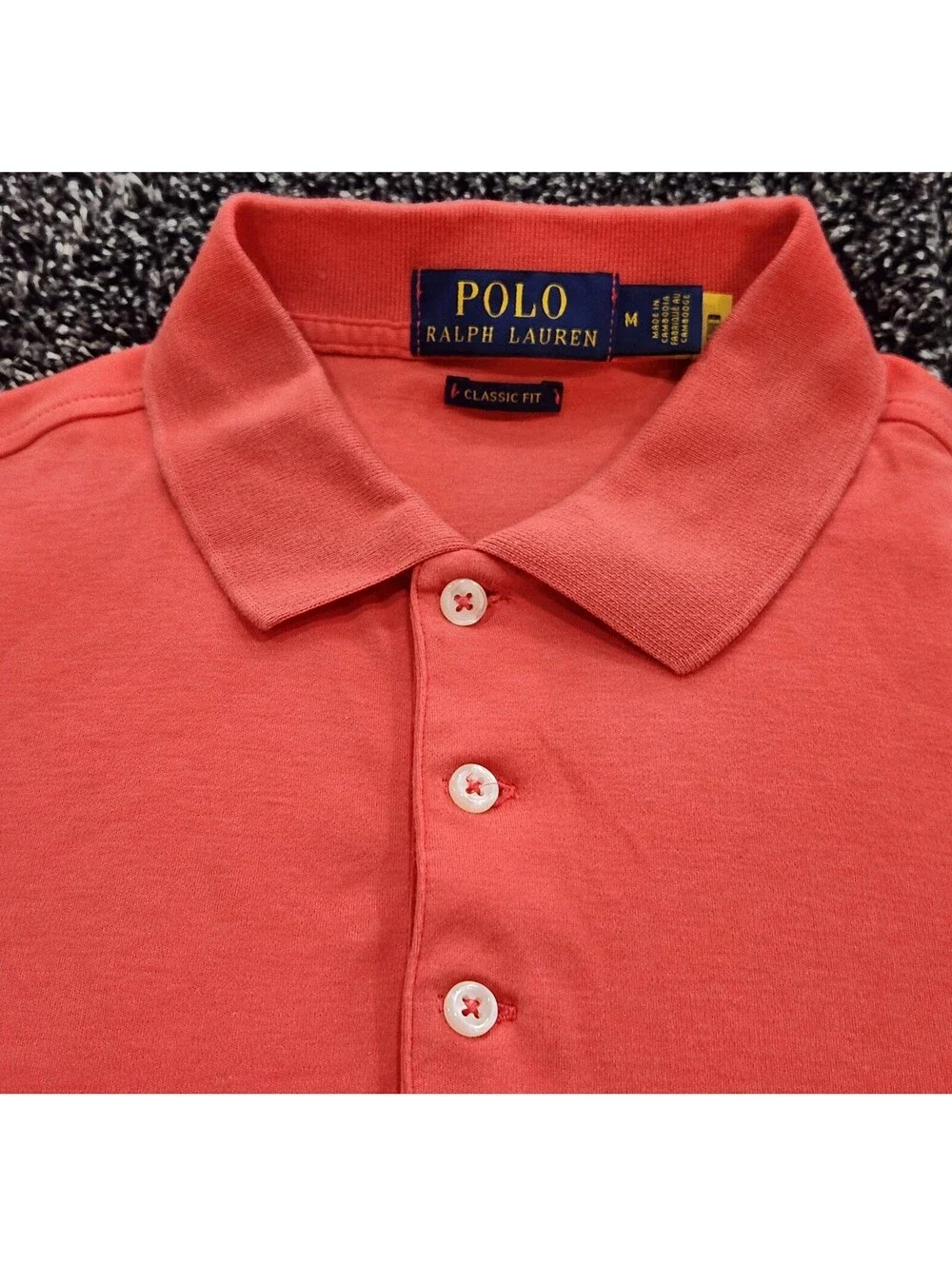 New Polo Ralph Lauren Mens Red Classic-Fit Short-Sleeve Polo Shirt Sz Medium